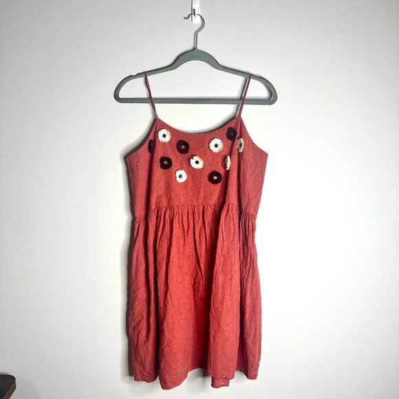 Madewell Embroidered Sunflower Cami Babydoll Dress Bohemian Granola Girl Sz S - Picture 5 of 9